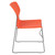 Flash Furniture RUT-438-OR-GG Orange Polypropylene Seat and Full Back Gray Powder Coated Metal Sled Base Frame Hercules Series Stacking Chair