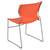 Flash Furniture RUT-438-OR-GG Orange Polypropylene Seat and Full Back Gray Powder Coated Metal Sled Base Frame Hercules Series Stacking Chair
