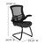 Flash Furniture BL-X-5C-BK-LEA-GG 250 Lbs. Black LeatherSoft Seat Mesh Back Chair