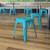 Flash Furniture ET-BT3503-18-TL-GG 250 Lbs. Silver Metal Welded Backless Square Stool