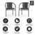 Flash Furniture 2-TLH-037-GY-GG 352 Lbs. Gray Ratan with Metal Frame Stack Chair
