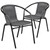 Flash Furniture 2-TLH-037-GY-GG 352 Lbs. Gray Ratan with Metal Frame Stack Chair