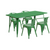 Flash Furniture ET-CT005-4-70-GN-GG 31.5" W x 29.5" H Green Rectangular Table and Chair Set