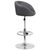 Flash Furniture CH-TC3-1066L-GY-GG 17.75" Dia. Chrome Base Gray Vinyl Adjustable Height Swivel Bar Stool