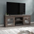 Flash Furniture GC-MBLK65-BK-GG 65" W Black Wash Wood Frame Rectangular 3 Shelves TV Stand