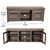 Flash Furniture GC-MBLK65-BK-GG 65" W Black Wash Wood Frame Rectangular 3 Shelves TV Stand
