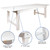 Flash Furniture XA-FARM-1-WH-GG Solid Pine Rectangular Antique Rustic White Wood Base Hercules Series Farm Table Set