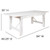 Flash Furniture XA-FARM-1-WH-GG Solid Pine Rectangular Antique Rustic White Wood Base Hercules Series Farm Table Set