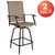 Flash Furniture 2-ET-SWVLPTO-30-GG 300 Lbs. Brown Galvanized Steel Rectangular Patio Swivel Stool
