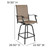 Flash Furniture 2-ET-SWVLPTO-30-GG 300 Lbs. Brown Galvanized Steel Rectangular Patio Swivel Stool