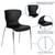 Flash Furniture LF-7-07C-BLK-GG Black Plastic Back and Seat Chrome Frame Finish Stacking Lowell Chair