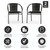Flash Furniture 2-TLH-037-BK-GG 352 Lbs. Black Ratan with Metal Frame Stack Chair