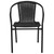 Flash Furniture 2-TLH-037-BK-GG 352 Lbs. Black Ratan with Metal Frame Stack Chair