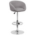 Flash Furniture CH-TC3-1066L-GYFAB-GG 17.75" Dia. Chrome Base Gray Fabric Adjustable Height Swivel Bar Stool