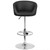 Flash Furniture CH-TC3-1066L-BK-GG 17.75" Dia. Chrome Base Black Vinyl Adjustable Height Swivel Bar Stool