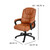 Flash Furniture CX-1179H-BR-GG 400 Lbs. Brown Leathersoft Upholstery Swivel Chair