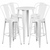 Flash Furniture CH-51080BH-4-30CAFE-WH-GG 24" W x 41" H White Round Table and Bar Stool Set