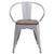 Flash Furniture CH-31270-SIL-WD-GG 500 Lbs. Silver Galvanized Steel with Textured Wood Seat Armchair