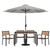 Flash Furniture XU-DG-304860064-UB19BGY-GG 30" W x 29.5" H Synthetic Teak Rectangular Patio Dining Table Set