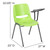 Flash Furniture RUT-EO1-GN-LTAB-GG 880 Lbs. Green Plastic Left Handed Tablet Arm Hercules Series Ergonomic Shell Chair
