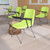 Flash Furniture RUT-EO1-GN-LTAB-GG 880 Lbs. Green Plastic Left Handed Tablet Arm Hercules Series Ergonomic Shell Chair