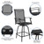 Flash Furniture 2-ET-SWVLPTO-30-BK-GG 300 Lbs. Black Galvanized Steel Rectangular Patio Swivel Stool
