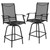 Flash Furniture 2-ET-SWVLPTO-30-BK-GG 300 Lbs. Black Galvanized Steel Rectangular Patio Swivel Stool