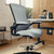 Flash Furniture BL-X-5M-D-DKGY-GG 250 Lbs. Gray Adjustable Height Swivel Drafting Chair