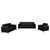 Flash Furniture ZB-LACEY-831-2-SET-BK-GG Black Leather Hercules Lacey Series Reception Set