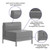 Flash Furniture ZB-IMAG-MIDDLE-GY-GG Gray Modular Armless Hercules Imagination Series Middle Chair