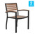Flash Furniture 2-XU-DG-HW6006-GG Mortise and Tenon Style with Metal Wood Screw Reinforcements Wood Back and Seat Rustic Walnut Finish Stackable Faux Teak Side Chair