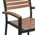 Flash Furniture 2-XU-DG-HW6006-GG Mortise and Tenon Style with Metal Wood Screw Reinforcements Wood Back and Seat Rustic Walnut Finish Stackable Faux Teak Side Chair