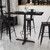 Flash Furniture XU-BLKTB-3048-T2230B-3CFR-GG 30" W x 43.12" H Black Laminate Rectangle Table