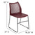 Flash Furniture RUT-498A-BY-GG Burgundy Plastic Seat and Back Black Powder Coated Metal Sled Base Frame Hercules Series Stacking Chair