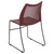 Flash Furniture RUT-498A-BY-GG Burgundy Plastic Seat and Back Black Powder Coated Metal Sled Base Frame Hercules Series Stacking Chair