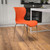 Flash Furniture LF-7-07C-ORNG-GG Orange Plastic Back and Seat Chrome Frame Finish Stacking Lowell Chair