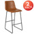 Flash Furniture 2-ET-ER18345-30-LB-GG 300 Lbs. Light Brown LeatherSoft Seat and Back Bar Stool