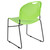 Flash Furniture RUT-188-GN-GG Green Polypropylene Seat and Back Black Powder Coated Metal Sled Base Frame Hercules Series Ultra Compact Stacking Chair