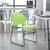 Flash Furniture RUT-188-GN-GG Green Polypropylene Seat and Back Black Powder Coated Metal Sled Base Frame Hercules Series Ultra Compact Stacking Chair