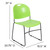 Flash Furniture RUT-188-GN-GG Green Polypropylene Seat and Back Black Powder Coated Metal Sled Base Frame Hercules Series Ultra Compact Stacking Chair