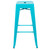 Flash Furniture 4-ET-31320-30-TL-R-GG 440 Lbs. Teal Metal Seat Stackable Indoor Bar Stool