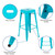 Flash Furniture 4-ET-31320-30-TL-R-GG 440 Lbs. Teal Metal Seat Stackable Indoor Bar Stool