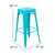 Flash Furniture 4-ET-31320-30-TL-R-GG 440 Lbs. Teal Metal Seat Stackable Indoor Bar Stool