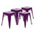 Flash Furniture ET-BT3503-18-PR-GG 250 Lbs. Purple Metal Welded Square Stool