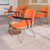 Flash Furniture RUT-EO1-OR-LTAB-GG 880 Lbs. Orange Plastic Left Handed Tablet Arm Hercules Series Ergonomic Shell Chair