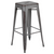 Flash Furniture ET-BT3503-30-SIL-GG 500 Lbs. Silver Galvanized Steel Drain Hole Seat Bar Stool