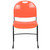 Flash Furniture RUT-188-OR-GG Orange Polypropylene Seat and Back Black Powder Coated Metal Sled Base Frame Hercules Series Ultra Compact Stacking Chair