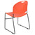 Flash Furniture RUT-188-OR-GG Orange Polypropylene Seat and Back Black Powder Coated Metal Sled Base Frame Hercules Series Ultra Compact Stacking Chair