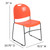 Flash Furniture RUT-188-OR-GG Orange Polypropylene Seat and Back Black Powder Coated Metal Sled Base Frame Hercules Series Ultra Compact Stacking Chair