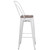 Flash Furniture CH-31320-30GB-WH-WD-GG 500 Lbs. White Galvanized Steel Slat Back Bar Stool
